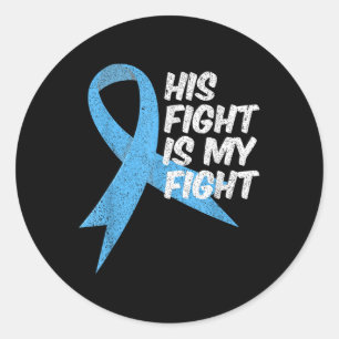 Light Blue Ribbon Support Warrior Prostate Cancer Classic Round Sticker