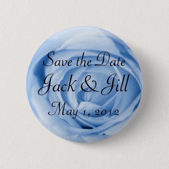 Light Blue Rose 2 Inch Round Button (Front)