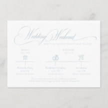 Light Blue "S" Monogram Wedding Enclosure Card
