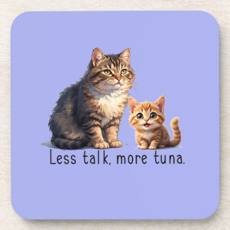 Light Blue Sassy Cat Theme Hard plastic coaster