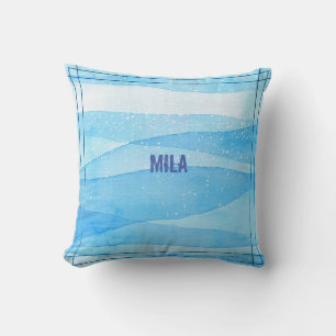 Light blue sequined elegant sweet pillow