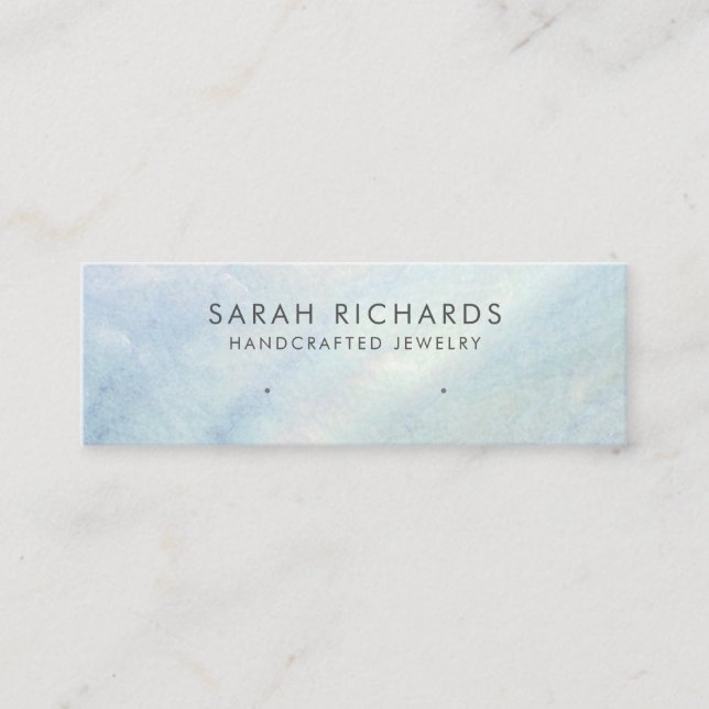 Light Blue Shell Mother of Pearl Earring Display Mini Business Card (Front)