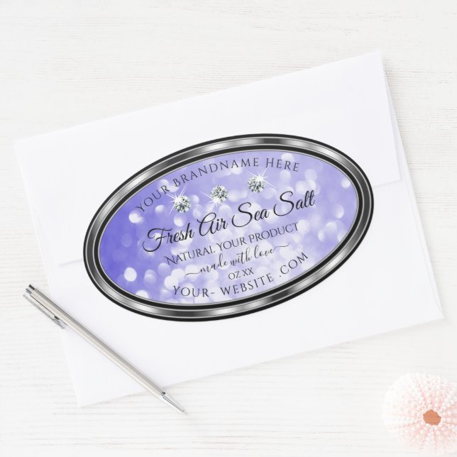 Light Blue Shimmer Glitter Product Labels Diamonds (Envelope)