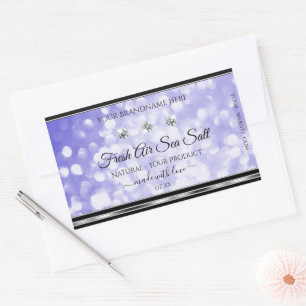 Light Blue Shimmer Glitter Product Labels Diamonds