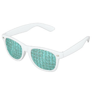 Light blue shiny, squares or image inside of grid? retro sunglasses