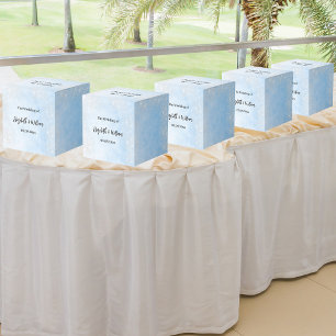 Light blue silver glitter wedding favor box