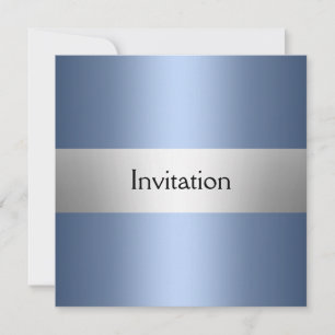 Light Blue Silver Party Invitation