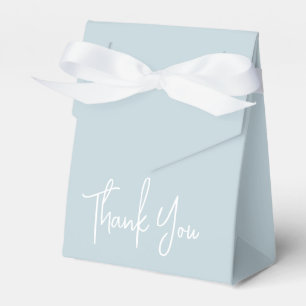 Light Blue Simple Script Thank You Favor Box