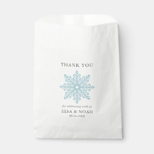 LIGHT BLUE SIMPLE SNOWFLAKE WEDDING Thank You  Favour Bag
