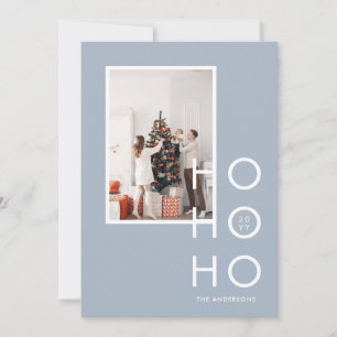 Light blue Single photo elegant christmas Holiday Card