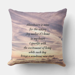Light Blue Sky inspirational design Throw Pillow