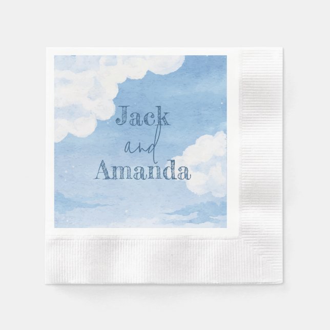 Light Blue Sky Wedding Decoration Table Napkin (Front)