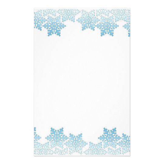 Light Blue Snowflake Border Stationery | Zazzle.ca