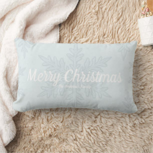 Light Blue Snowflake Christmas Lumbar Pillow