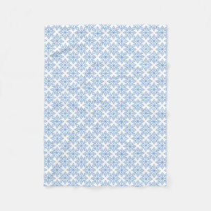 Light Blue Snowflake Pattern Fleece Blanket