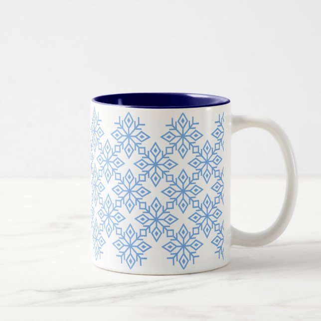 Light Blue Snowflake Pattern Mug (Right)