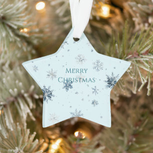 Light Blue Snowflakes Christmas Ornament