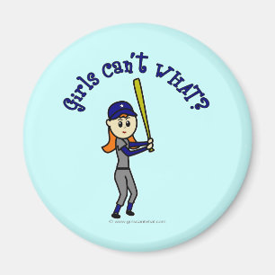 Light Blue Softball Magnet