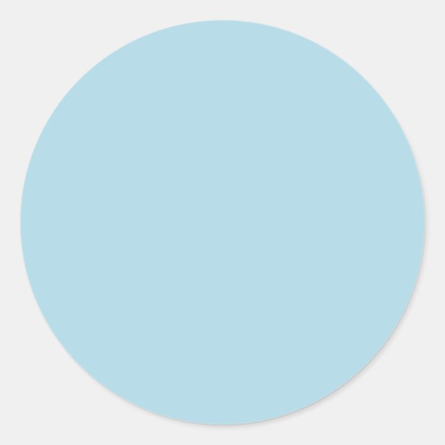 Light Blue Solid Colour Classic Round Sticker (Front)