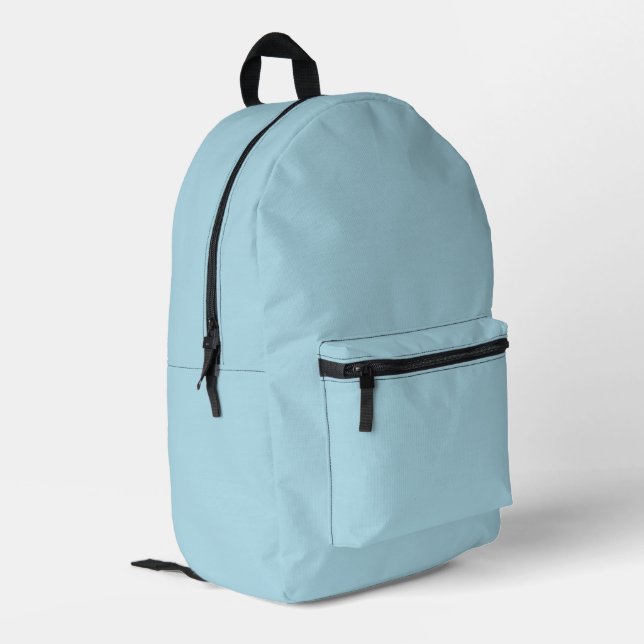 Light Blue Solid Colour Printed Backpack (Back Corner Left)