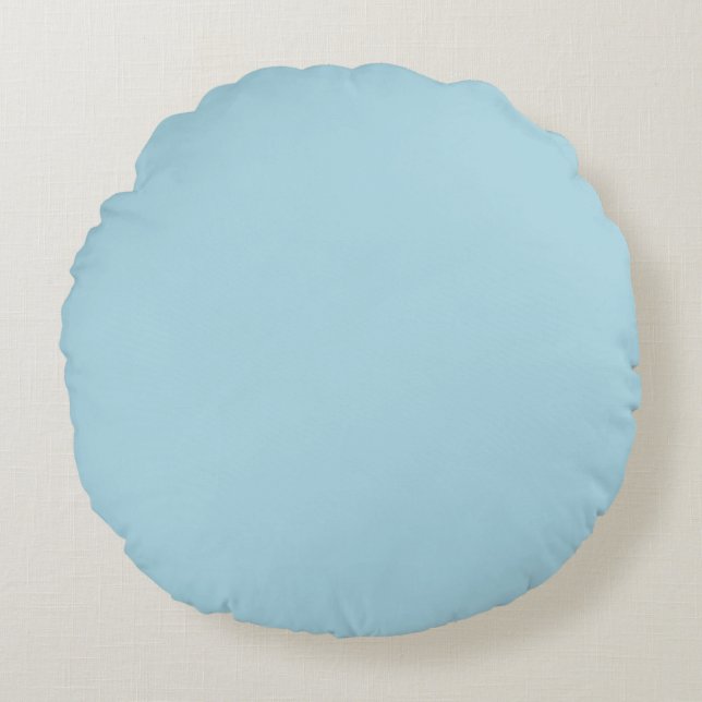 Light Blue Solid Colour Round Pillow (Front)