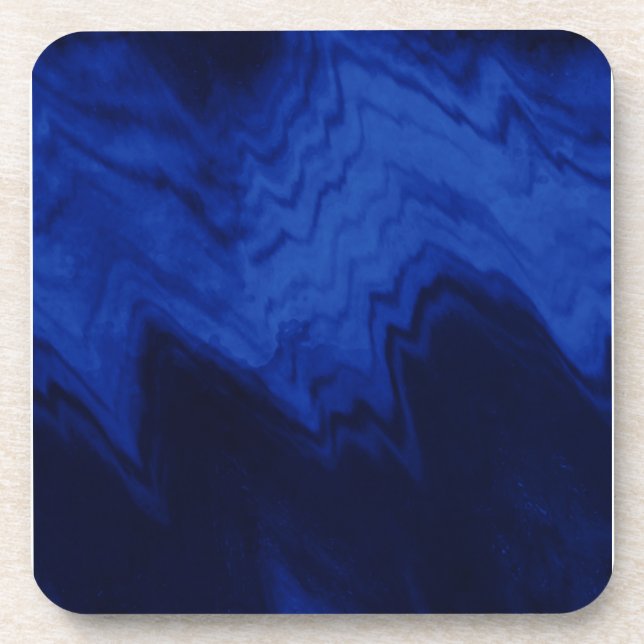 Light Blue Sound Waves on  Dark Blue Coaster (Front)