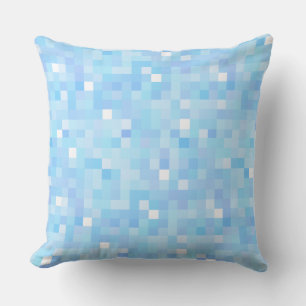 Light blue  squares throw pillow