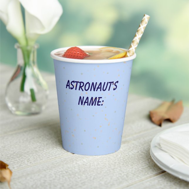 Light Blue Star Space Adventure Birthday Paper Cup (Insitu)
