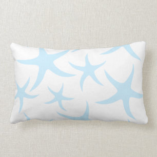 Light Blue Starfish Pattern. Lumbar Pillow