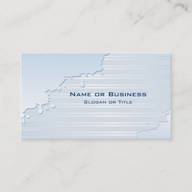 Light Blue Stripes and Abstract Shapes Business Card (Front)