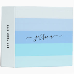 Light blue stripes script name binder