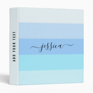 Light blue stripes script name binder
