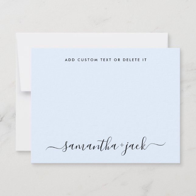 Light Blue Stylish Script Elegant Minimalist Card (Front)