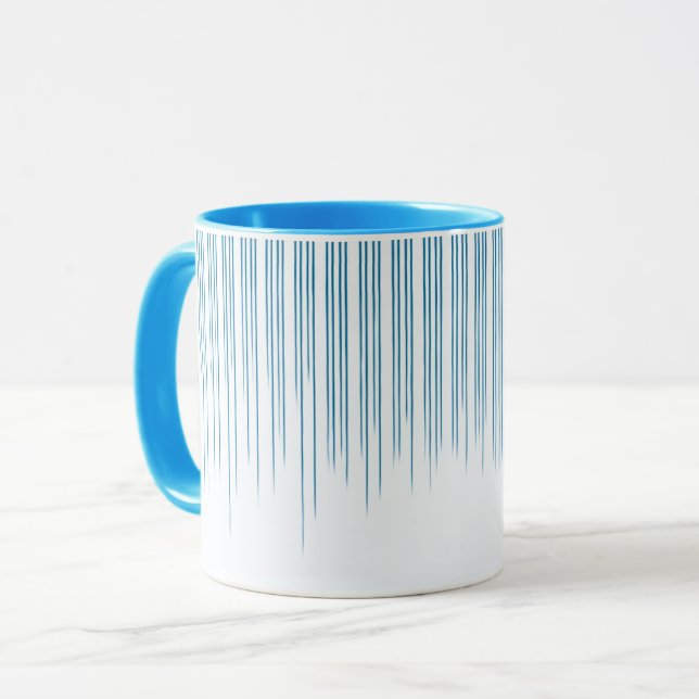 Light Blue Stylish Stripe Pattern  Mug (Front Left)