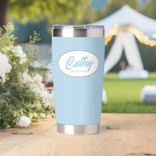 Light Blue Stylized Wedding Bridesmaid Insulated Tumbler