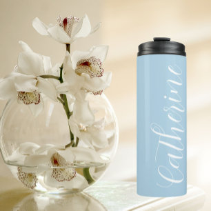 Light Blue Stylized Wedding Bridesmaid Thermal Tumbler