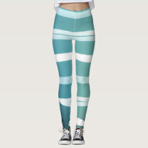 Light Blue Summer Leggins with Violets Leggings