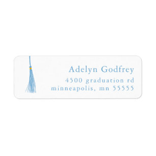 Light Blue Tassel Graduation Return Address