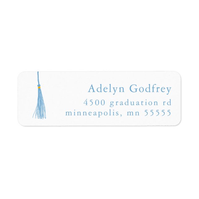 Light Blue Tassel Graduation Return Address (Front)