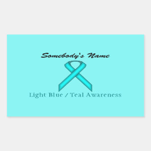 Light Blue / Teal Standard Ribbon Sticker