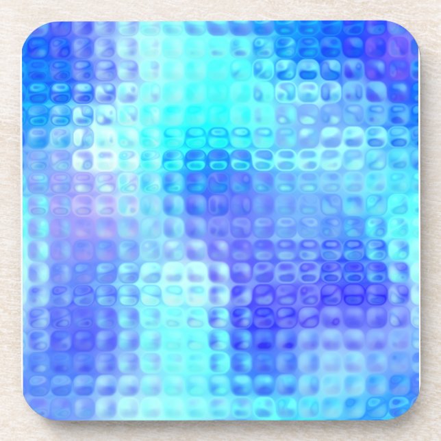 Light Blue Textured Glass Coaster (Front)