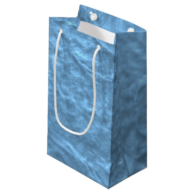 Light Blue Textured Paper Small Gift Bag (Front Angled)
