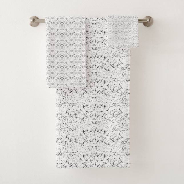 Light-blue textured pattern with small, repeating  bath towel set (Insitu)