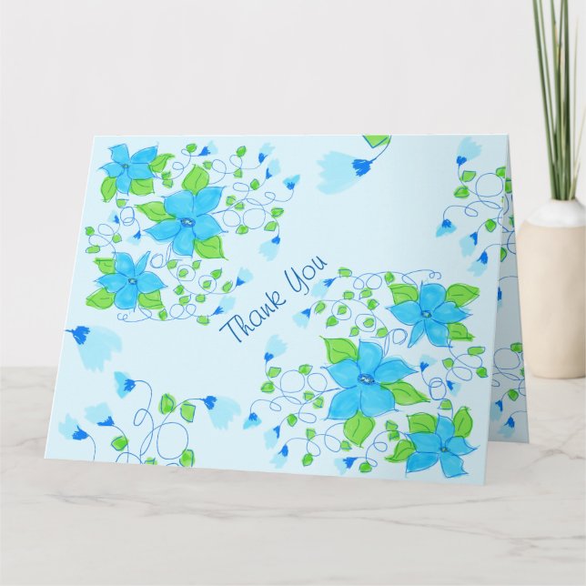 Light Blue Thank You Note Card (Front)
