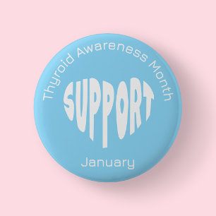 Light Blue Thyroid Awareness Month 2 Inch Round Button