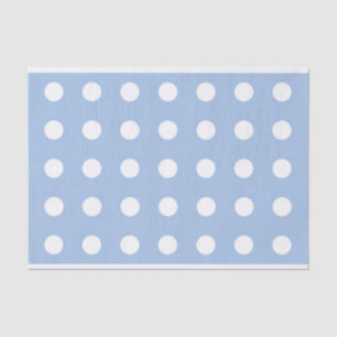 Light Blue Tissue Paper with White Polka Dots