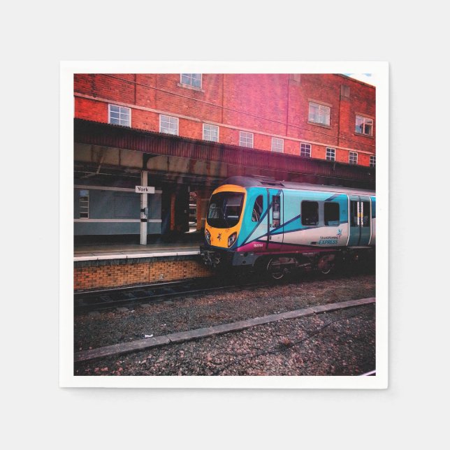 Light blue train napkin (Front)