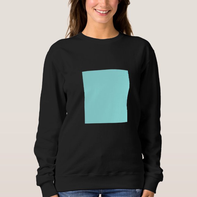 Light Blue Turquoise Solid Colour Simple Colour Pl Sweatshirt (Front)