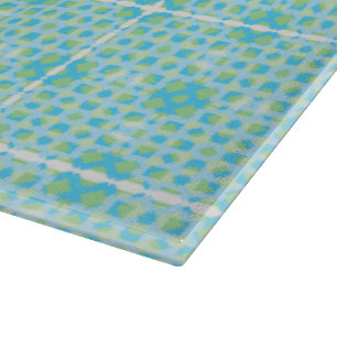 Light Blue Turquoise Tile Glass Cutting Board