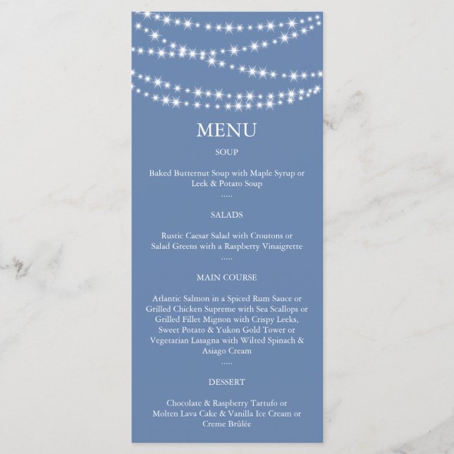 Light Blue Twinkle Lights Menu (Front)
